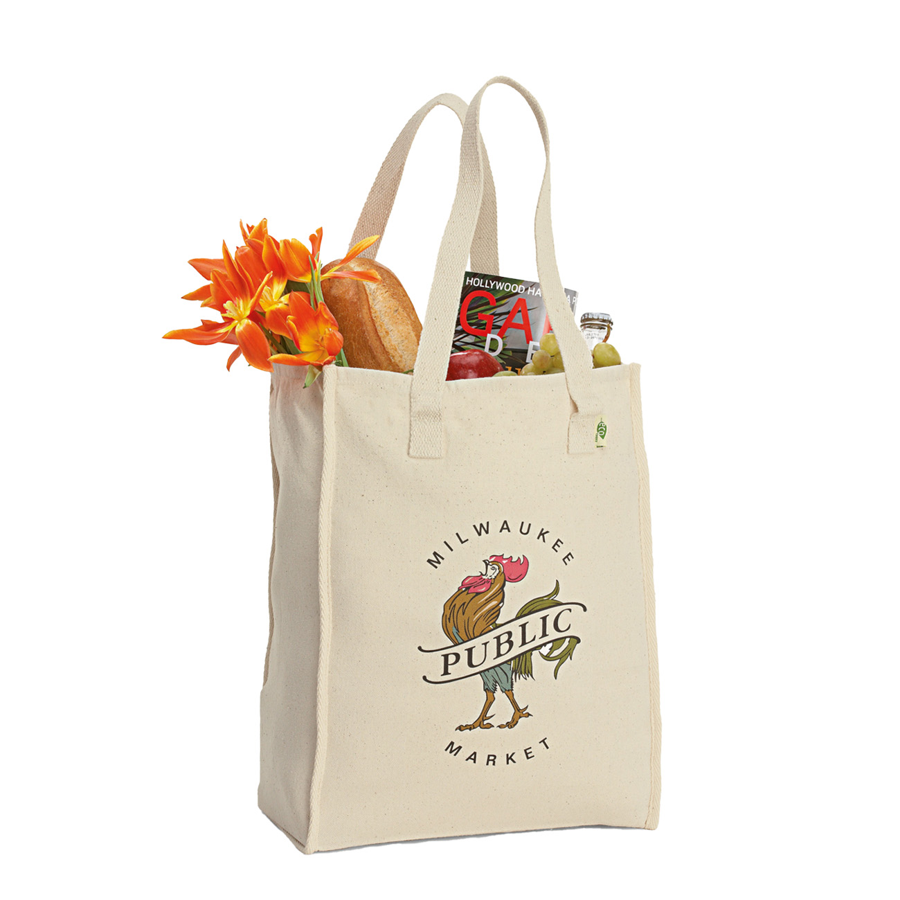 AWARE™ Recycled Cotton Market Tote Bag - 11" x 15 1/2" x 6"