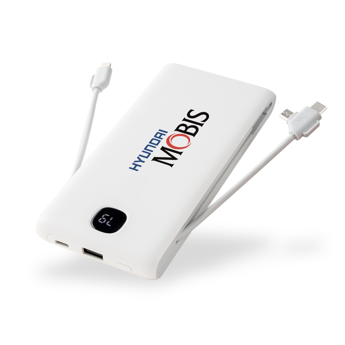 Power Bank with Built-in Cables & Retractable AC Wall Plug