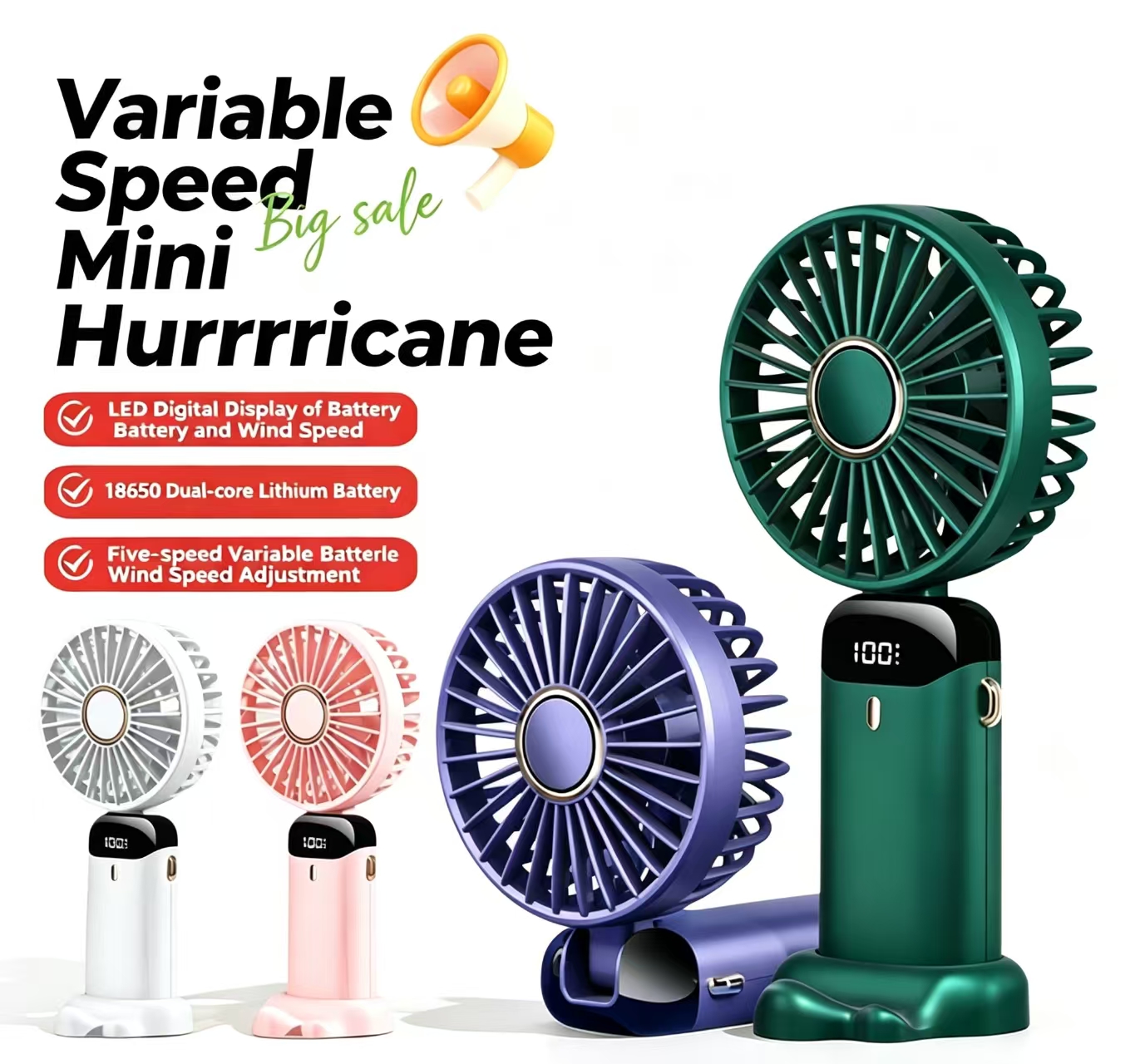High-Speed Foldable Handheld Fan