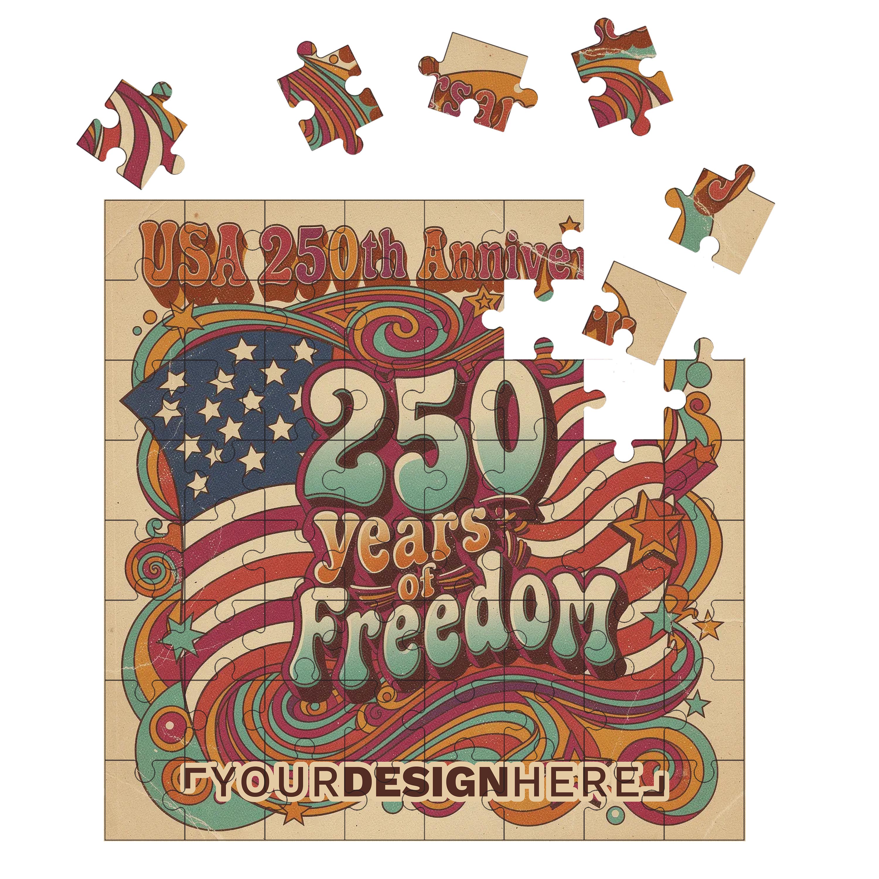 America250™ 64 Piece Board Puzzle - 8" x 8" image