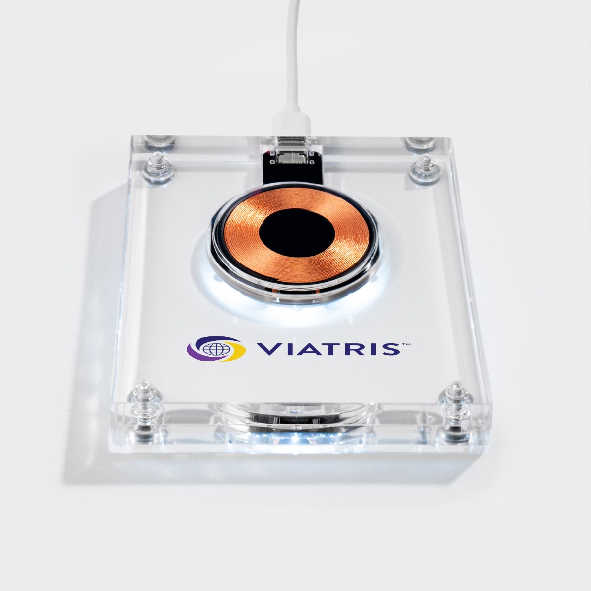 Crystal-Clear LED Wireless Charging Pad