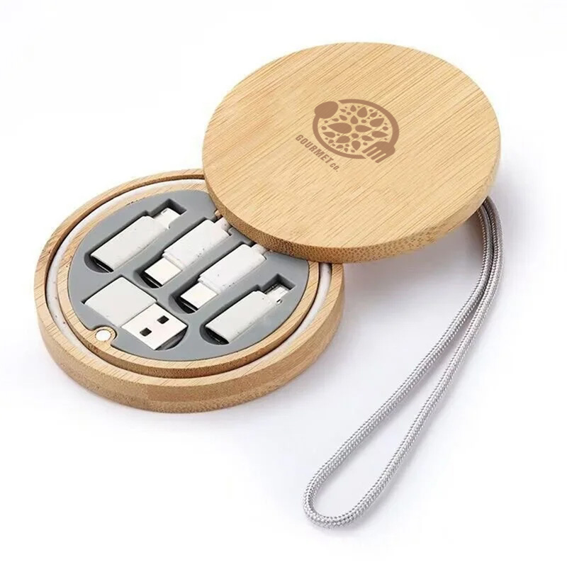 6-in-1 Multi-USB Bamboo Charging Adapter Cable Kit image