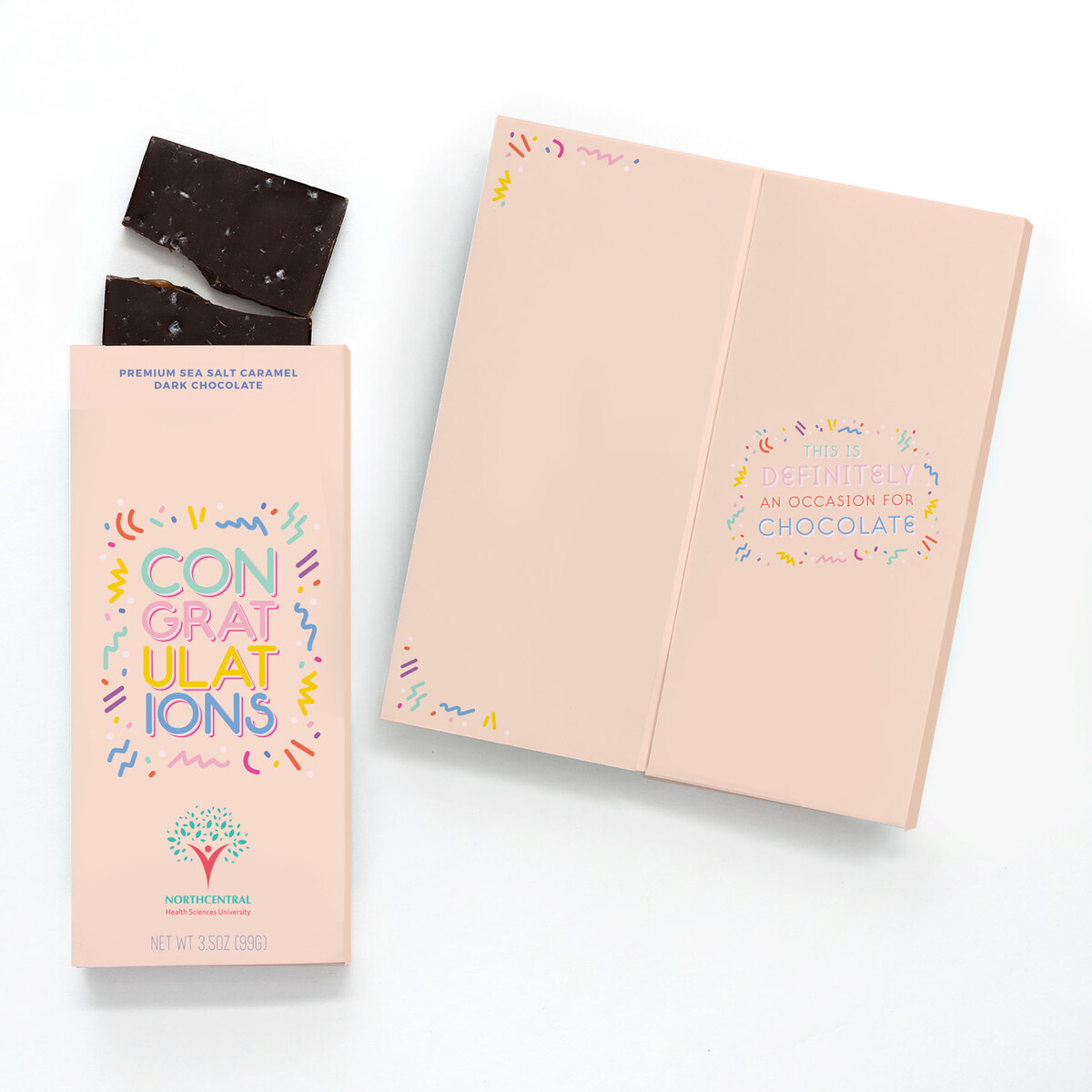 Full-Color Custom Sweeter Cards with Sea Salt Caramel Chocolate Bar