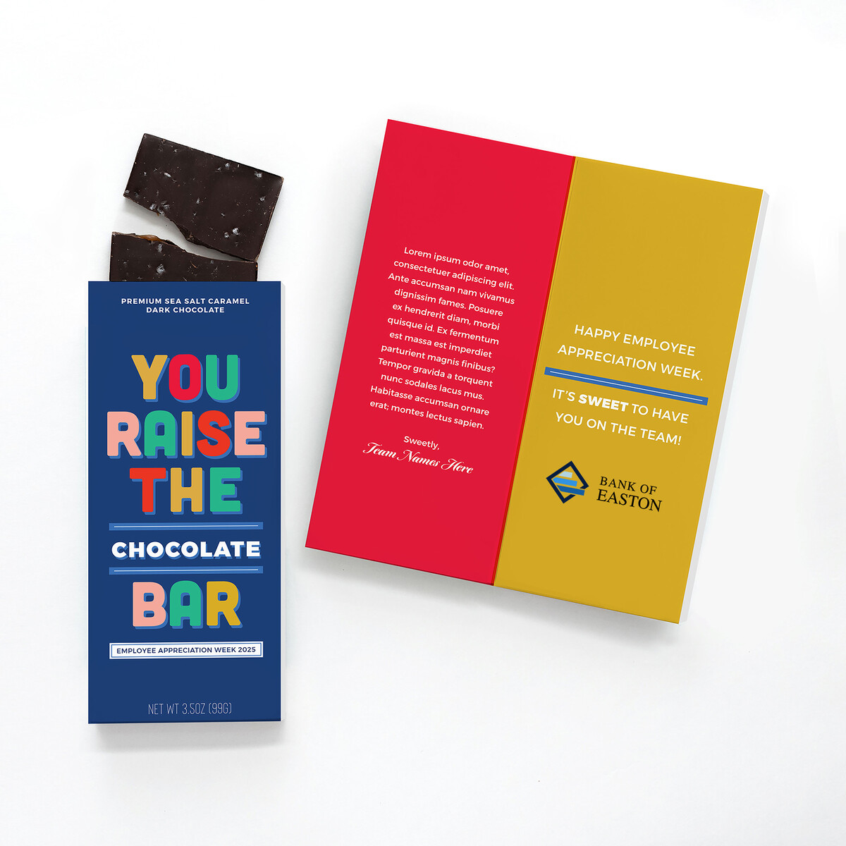 Full-Color Custom Sweeter Cards with Sea Salt Caramel Chocolate Bar image