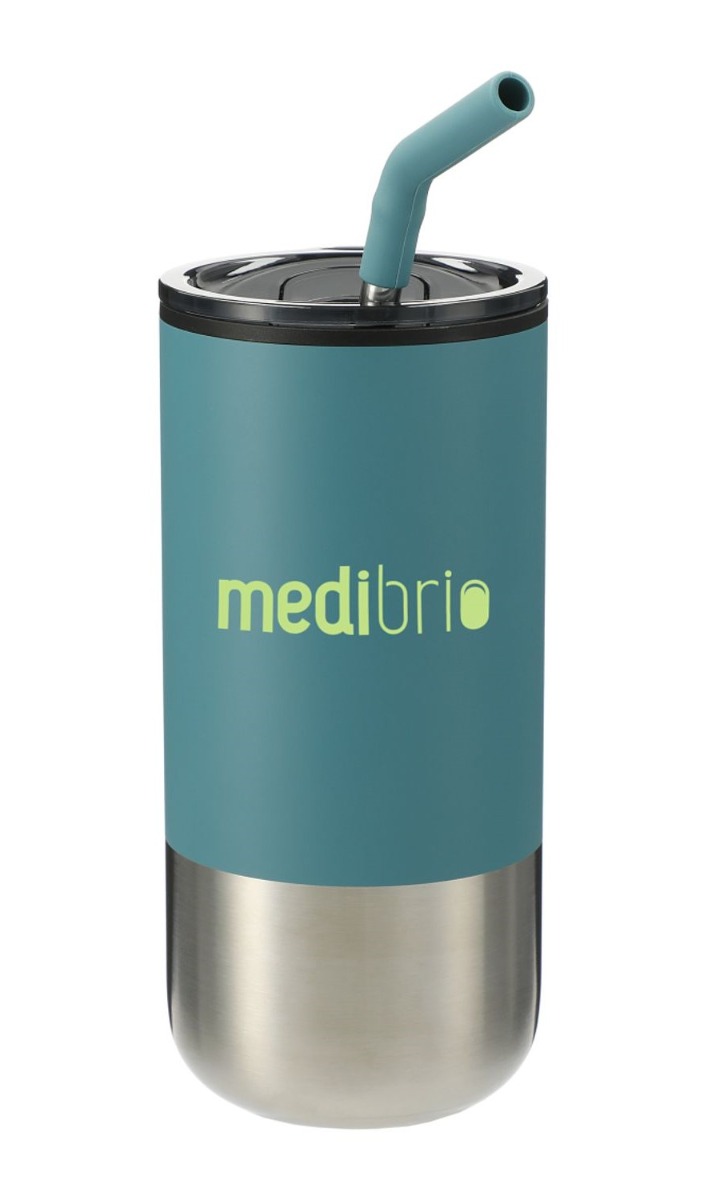 Custom 16 oz. Insulated Stainless Steel Tumbler with Straw