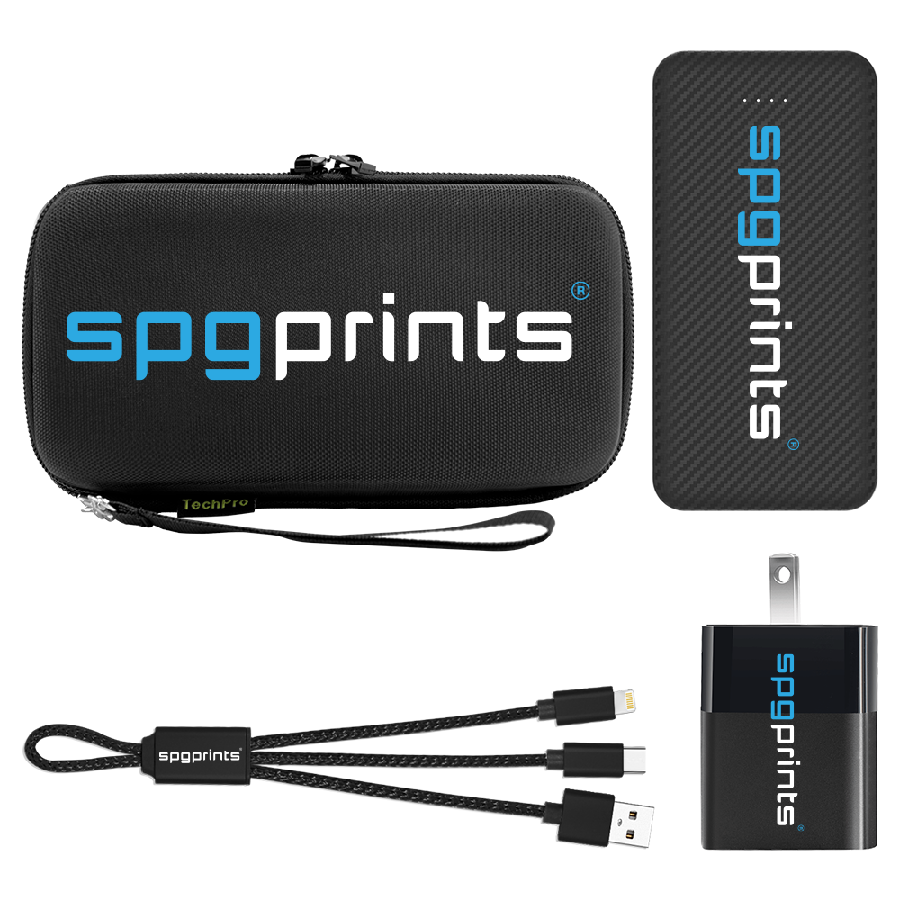 10,000 mAh Carbon Fiber Powerbank & Tech Gift Set