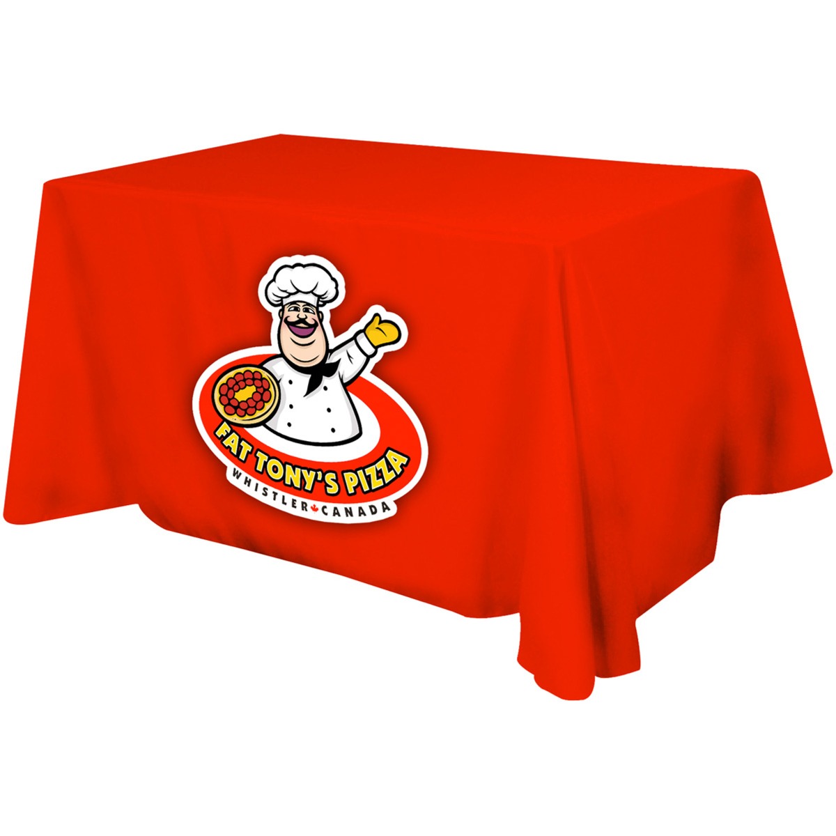 Polyester Full Color 4 Sided Flat Table Cover - 4' 