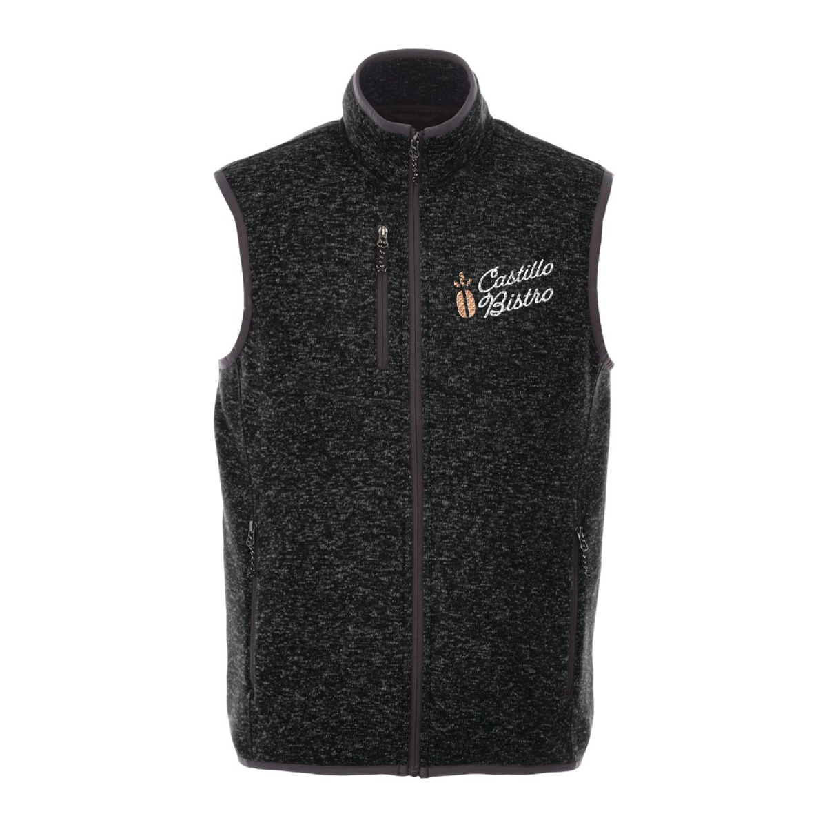 Elevate Polyester Sweater Knit Full Zip Vest - Men