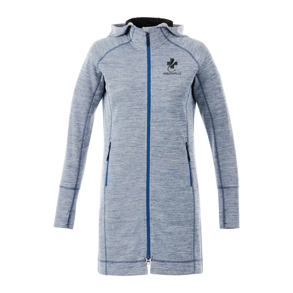 Elevate Performance Knit Tunic Full Zip Hoodie with Thumb Holes - Women