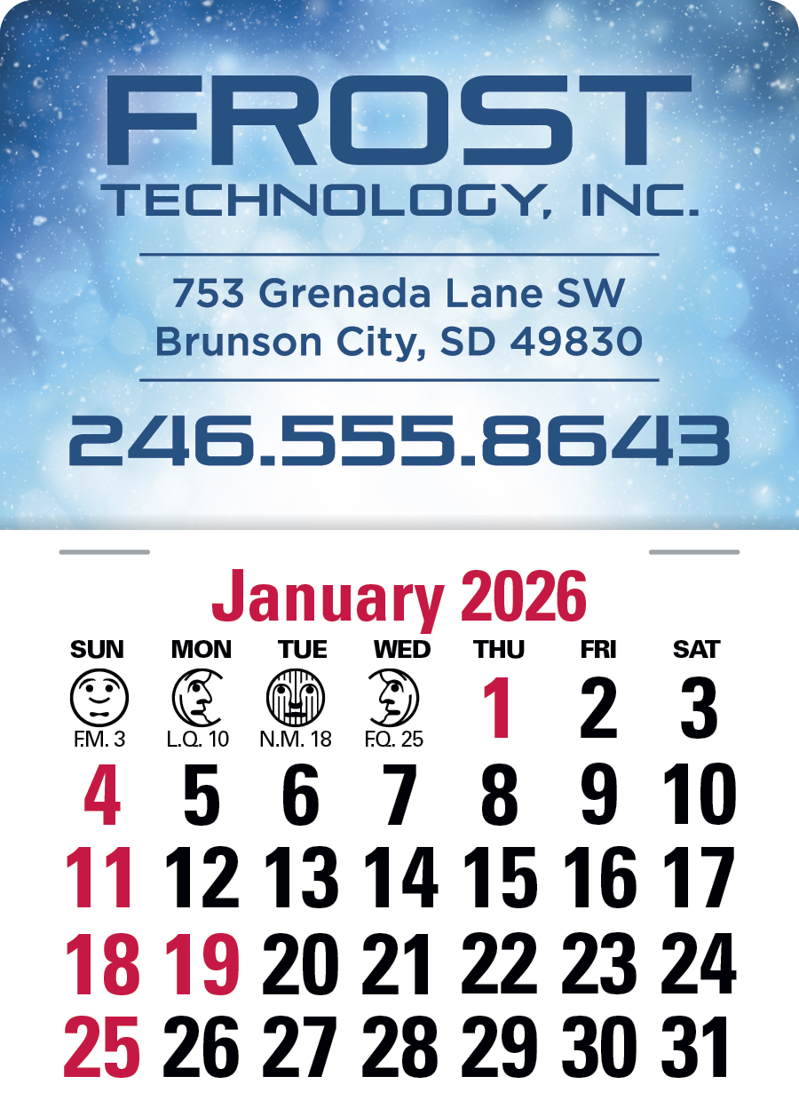 Triumph® Calendars Press-N-Stick Full-Color Header Standard Calendar