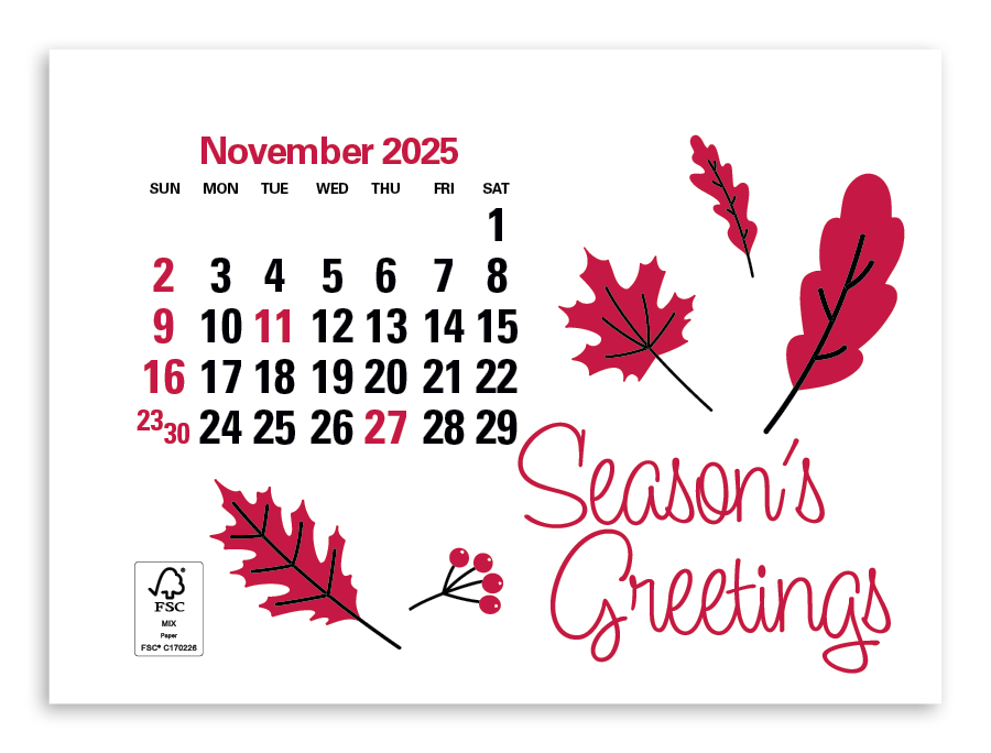 Triumph® Calendars Press-N-Stick Full-Color Header Standard Calendar