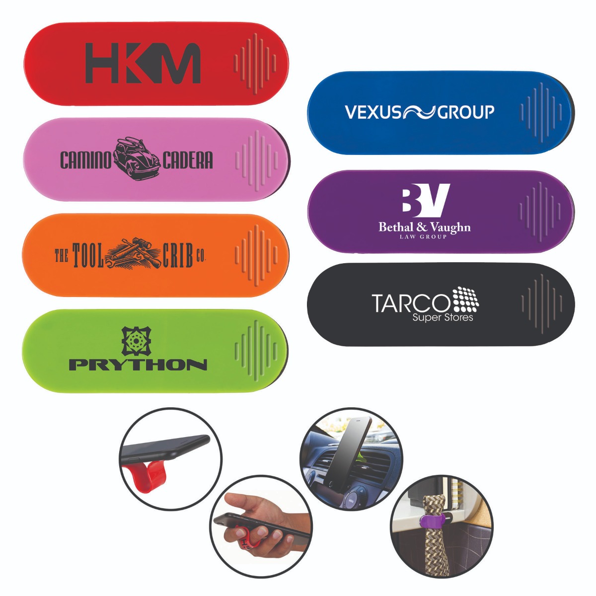 Sliding PVC Mobile Phone Finger Grip and Stand