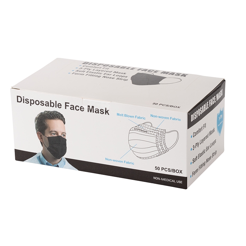 Shield IV Box of 50pcs Black Disposable Face Masks