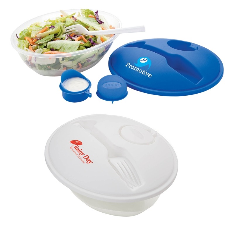 Salad Bowl with Dressing Cup & Fork