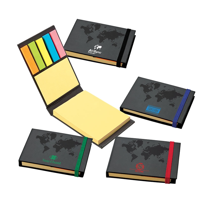 World Design Sticky Noteboook with Elastic Closure
