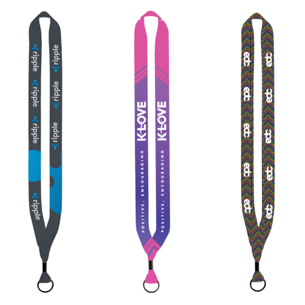 3/4" Dye-Sublimated Lanyard w/ Metal Crimp & Metal Split-Ring image