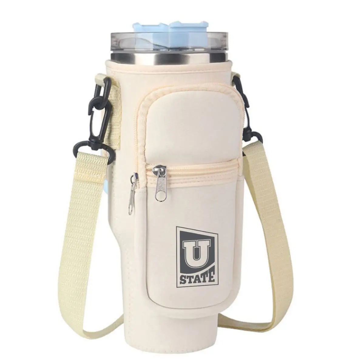 40 oz. Bottle/Tumbler Pouch with Pocket & Carabiner
